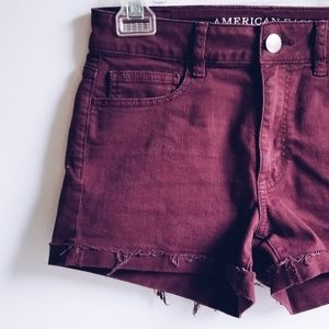 AE Outfitters Burgundy High Rise Shorts